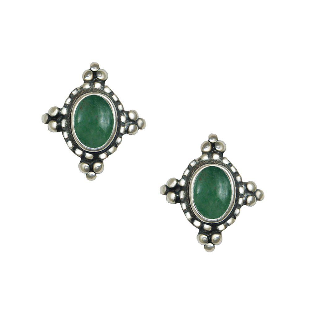 Sterling Silver Little Jade Post Stud Earrings